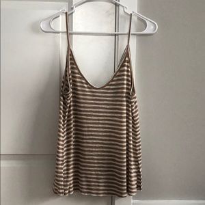 Caramel Striped Tank Top